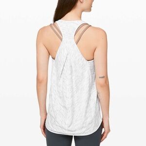 LULULEMON Essential Tank in tiger space dye hail white